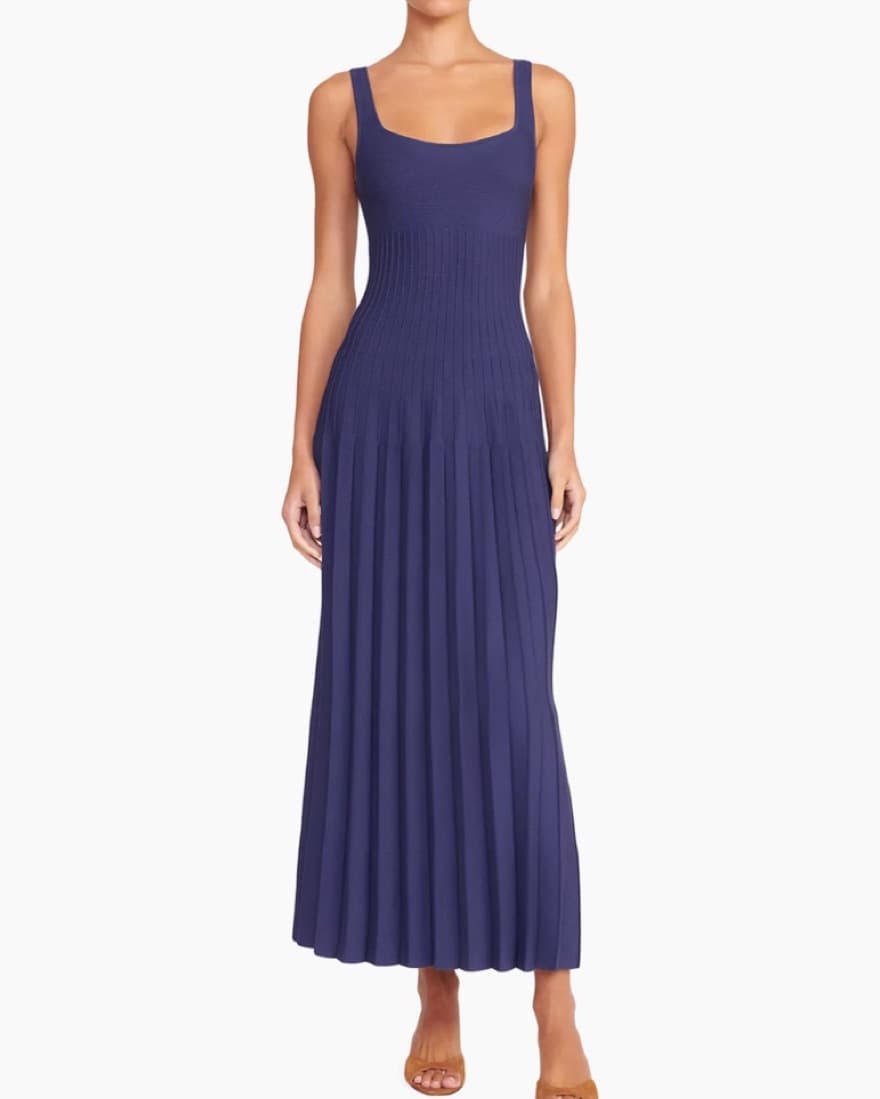 STAUD Ellison Dress Navy Blue - XS - Image 1