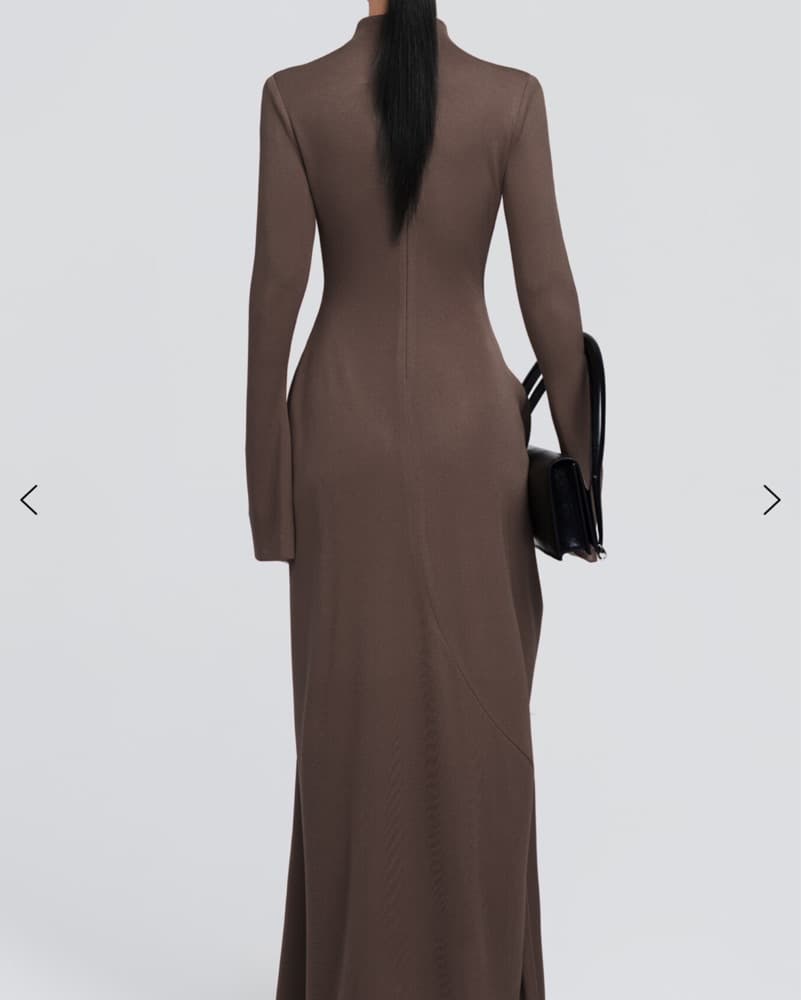 Elegant Mocha Maxi Dress - Image 5