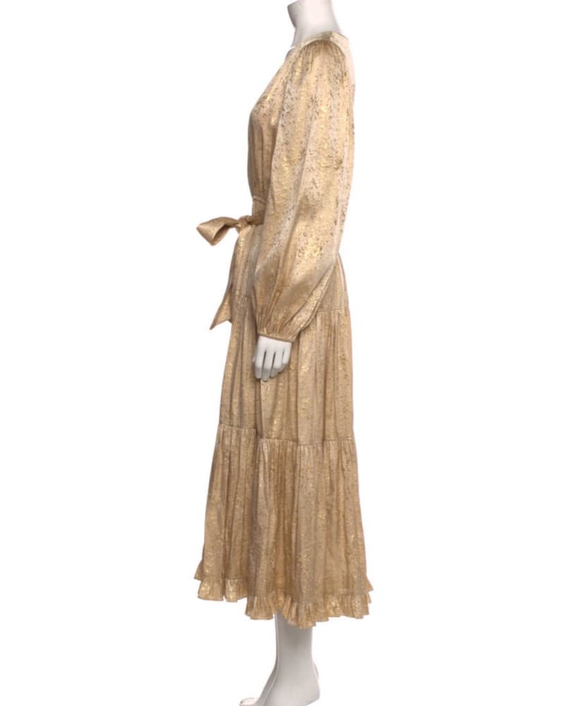 Ulla Johnson Gold Long Sleeve Gown  - Image 2