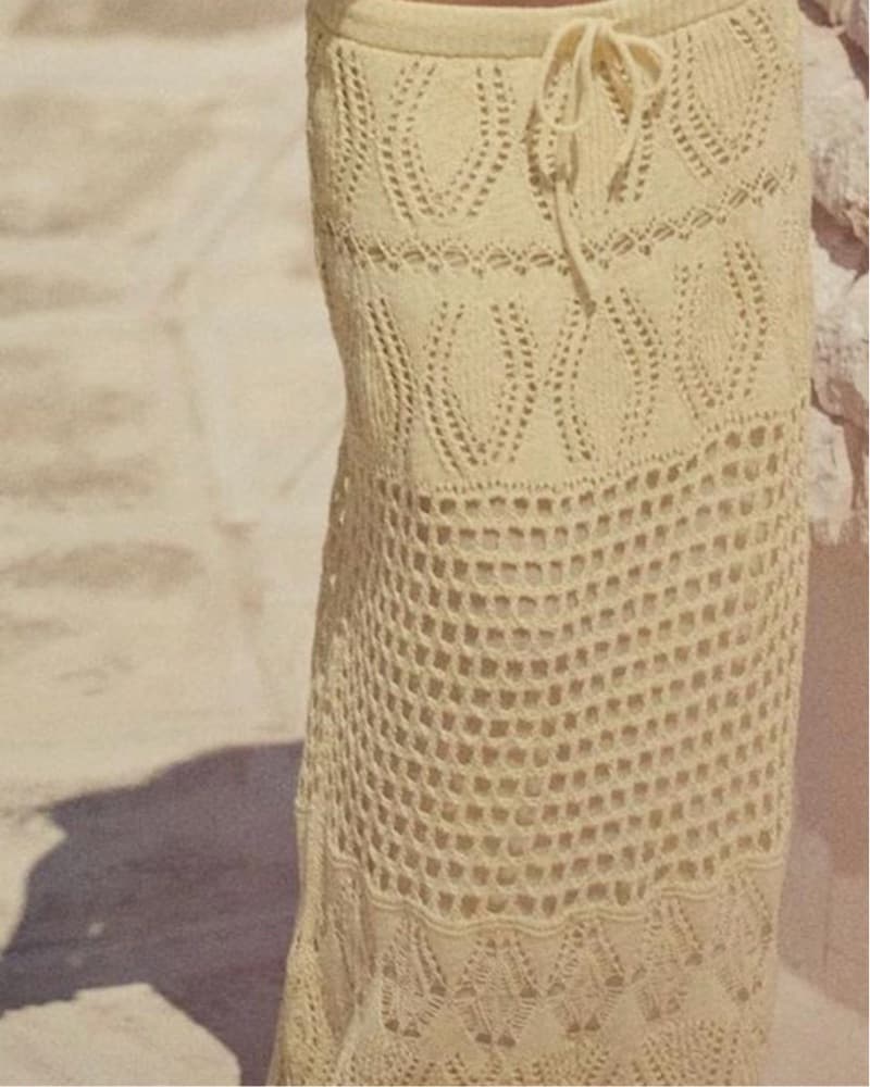 Butter Yellow Crochet Skirt - Image 2