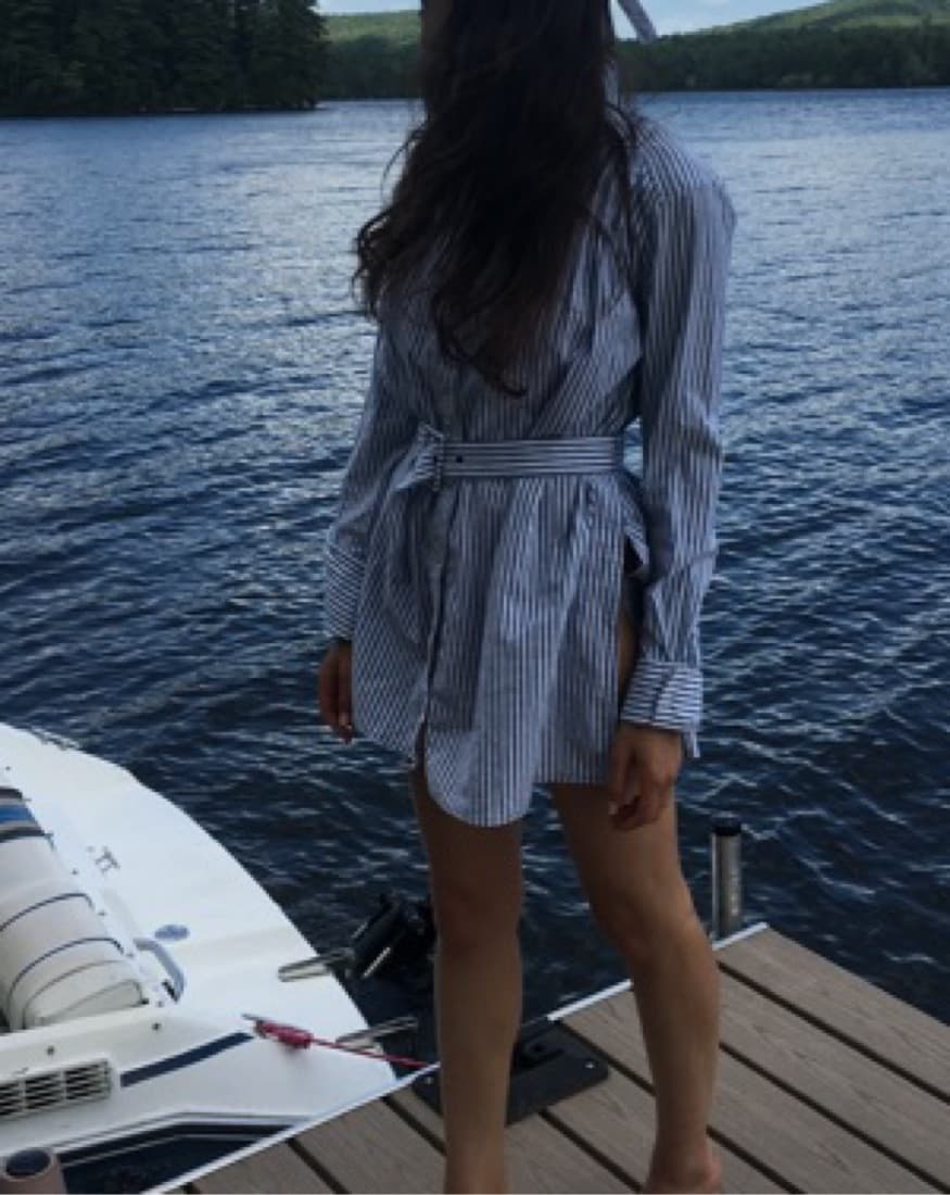 Free People Pinstripe Shirt Dress - Image 1