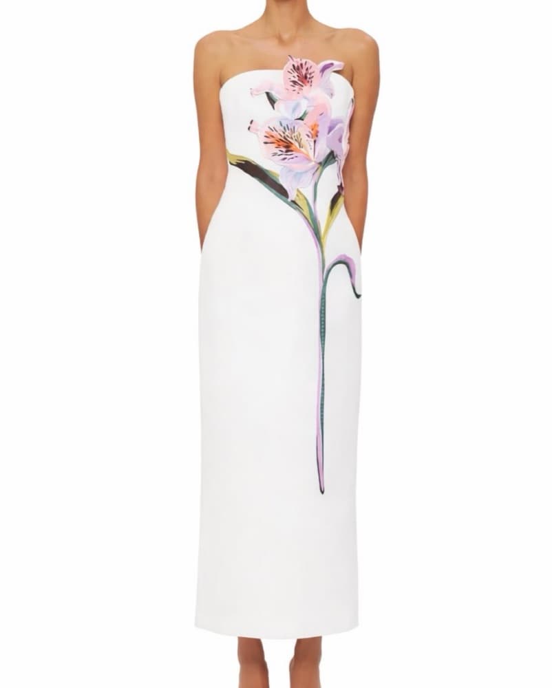Rayne Floral-applique Cocktail Dress - Image 1