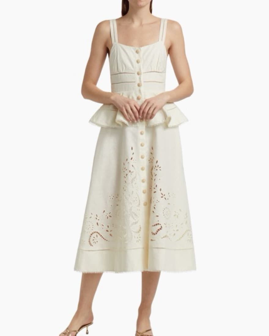 Elegant Eyelet Midi Dress - SelfPortrait - Image 1
