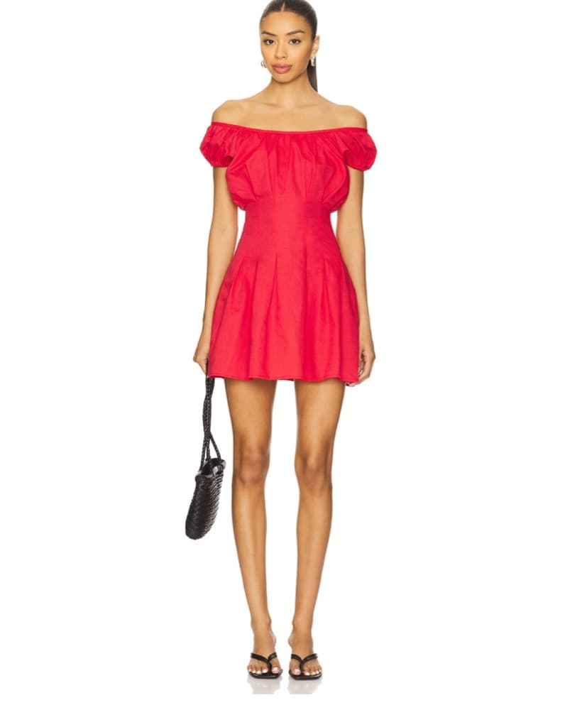 Red Off-Shoulder Dress - Image 1