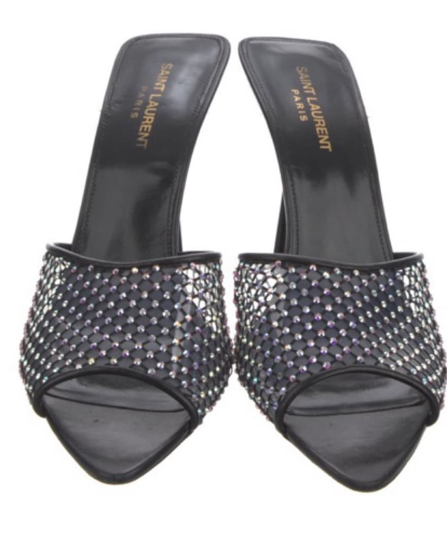 Saint Laurent Rhinestone Stiletto Mules - Image 1