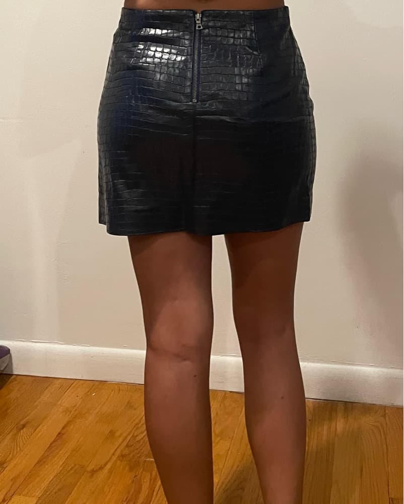 Alice And Olivia Croc Mini Skirt  - Image 2
