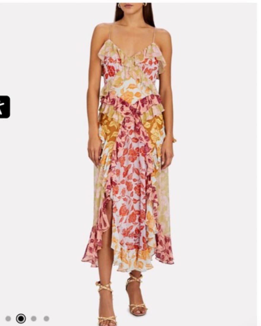Zimmerman Ruffled Floral Midi Dress - Image 1