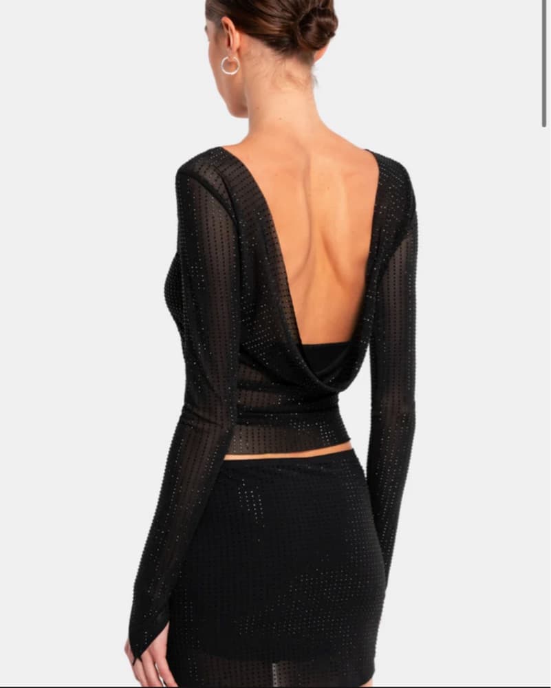OW Collection Mesha Blouse BlackGlittter - Image 1
