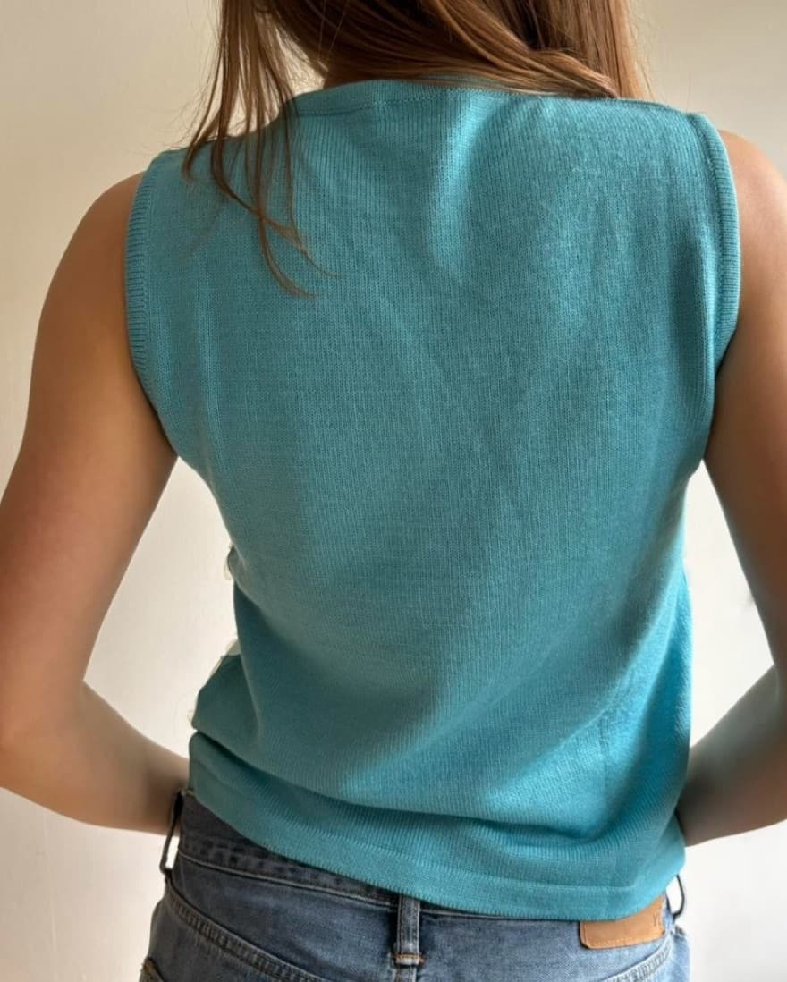 Blue Dolce & Gabana Sequin Top - Image 2