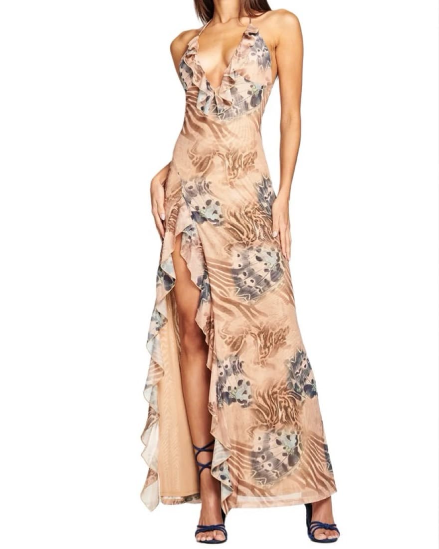 I.AM.GIA KIERRA MAXI DRESS - TAN BUTTERF - Image 1