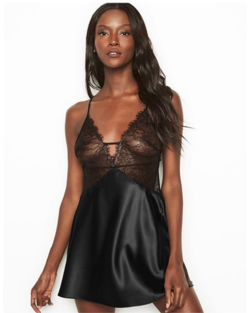 VS black lace slip dress - Image 1