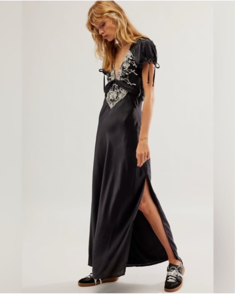 Black Free People Midi Dress - Image 1