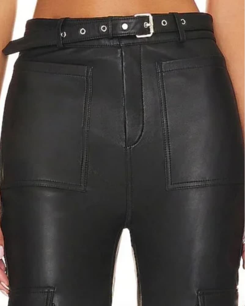 Camila Coelho Genuine Leather Trousers - Image 3