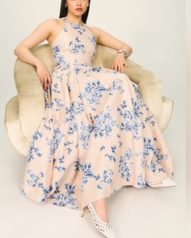 Elegant Floral Print Midi Dress - Image 1