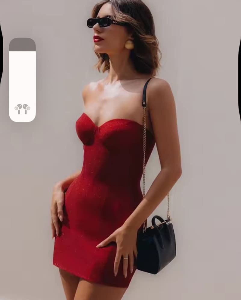 Red Sparkle Corset Dress - Image 3
