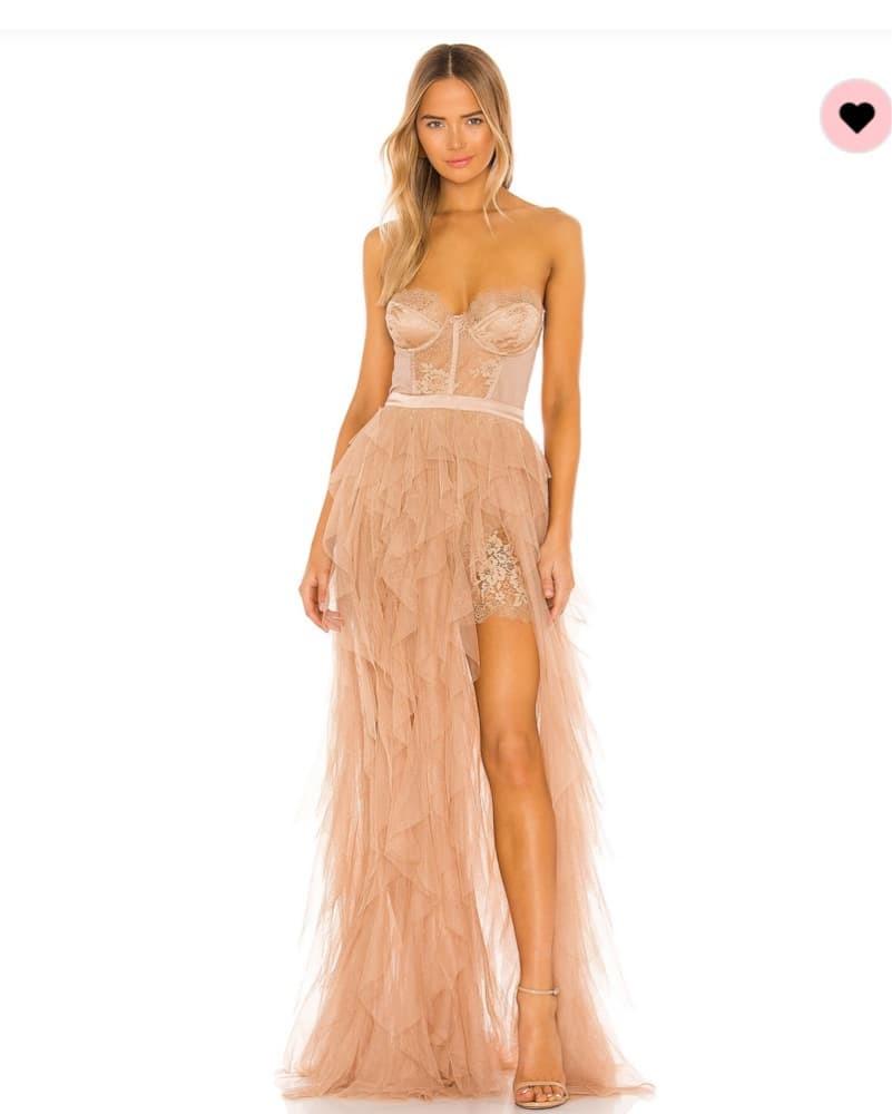 For Love & lemons Bustier Gown in Taupe - Image 1
