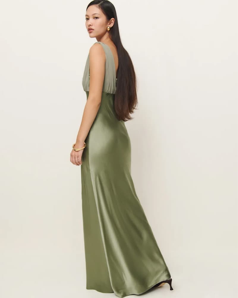Reformation green silk maxi dress - Image 5