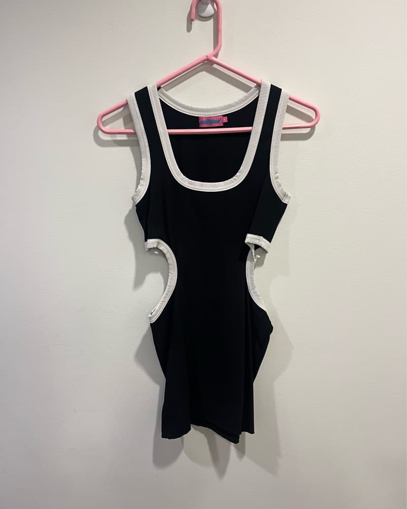 Black Bodycon Dress w/ side cut outs - Image 1