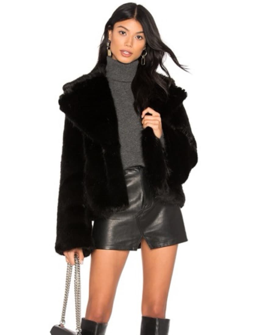 Unreal Fur Jet Black Fur Coat - Image 4