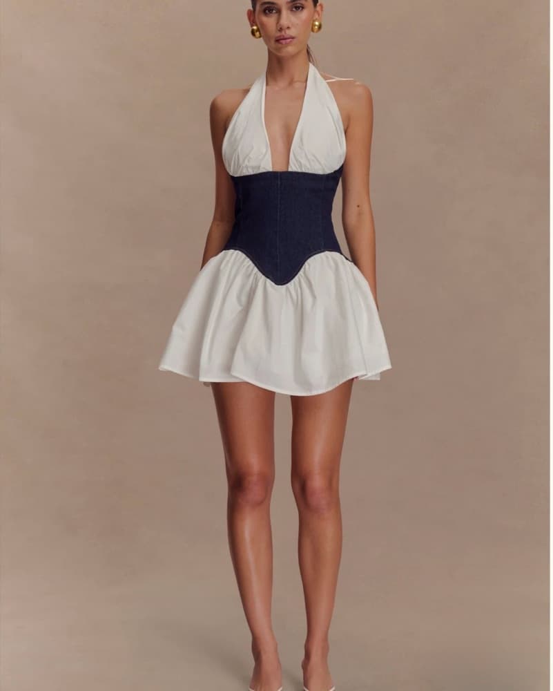 Meshki Merlyn Denim Cotton Mini Dress  - Image 1