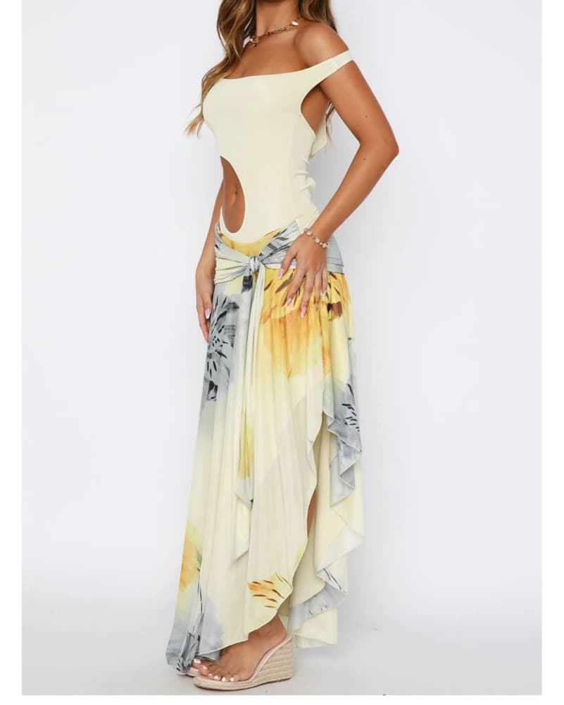 Whitefox Florence Maxi Dress Lemon XS  - Image 4