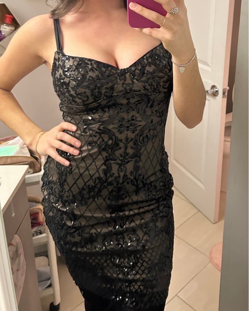 Lulus Black Sequin Mini Dress - Image 5