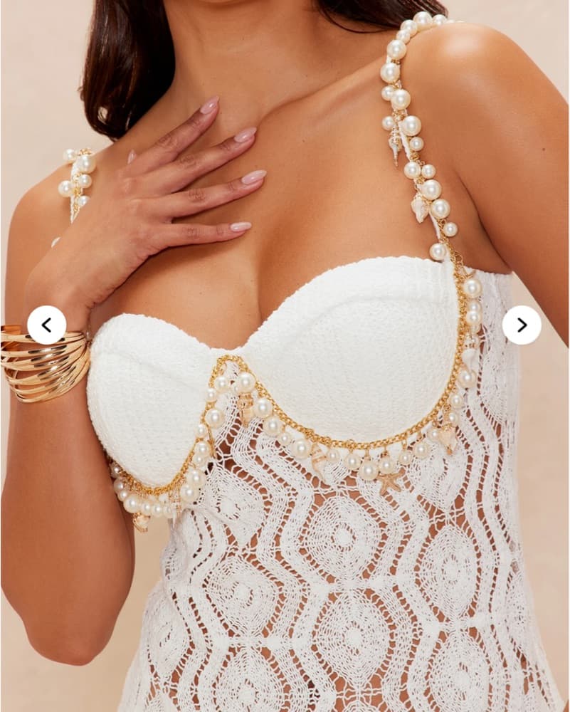 White Crochet Maxi Dress - Image 4