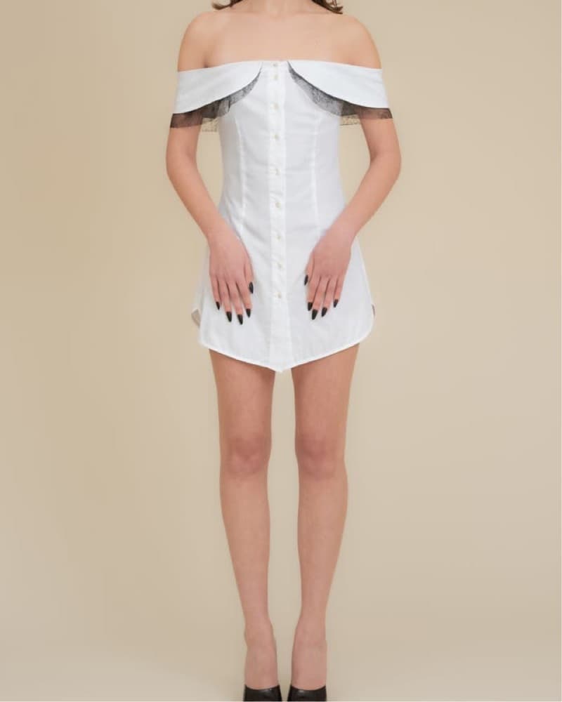 Peter Lace Trim Poplin Dress - Image 1