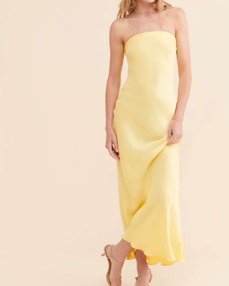Yellow Strapess Maxi/ Midi Dress - Image 2