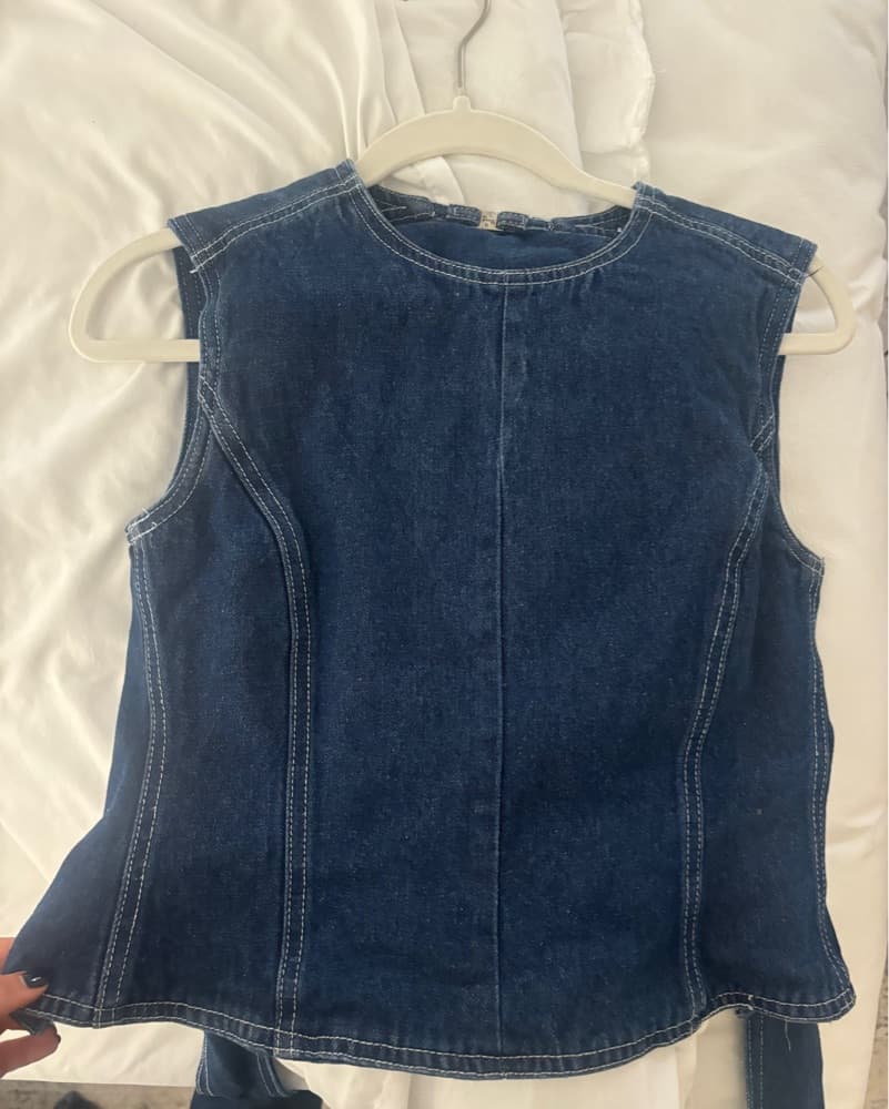 Lioness Denim Backless Set with Pockets - Image 3