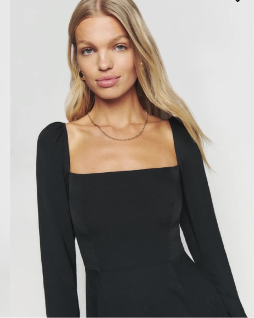 Reformation Sigmund Black Dress - Image 3