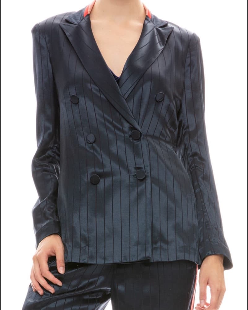 Rag & Bone Ryan Silk Blazer Navy - Image 1