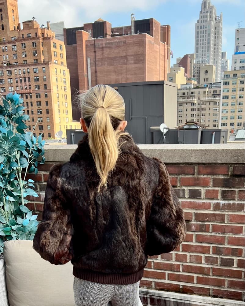 Brown Fur Bomber Jacket - Image 3