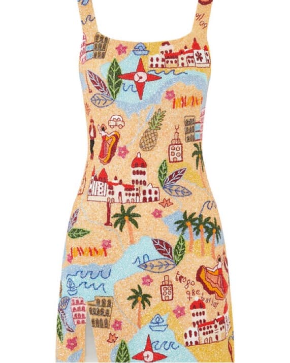 Doris Hand-Beaded Crystal Mini Dress - Image 2