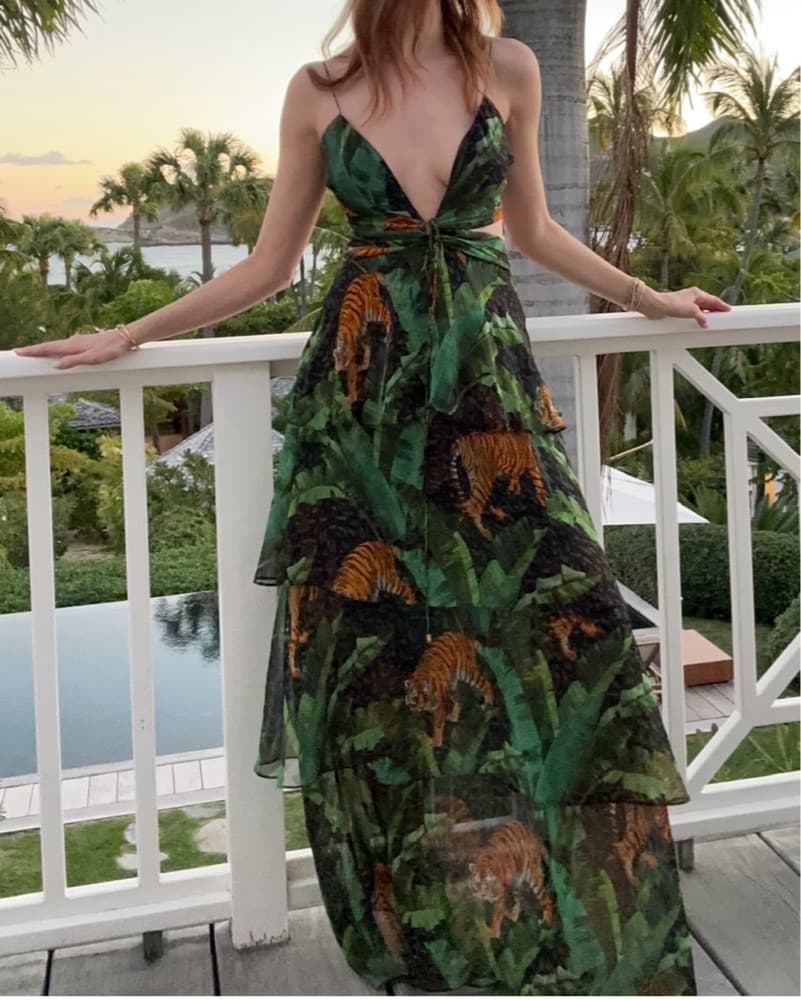 Retrofete Cut Out Maxi Dress Silk - Image 3