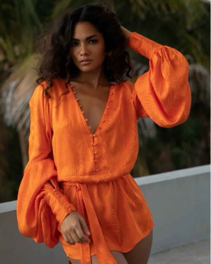 Orange Rat And Boa Dress - Image 1