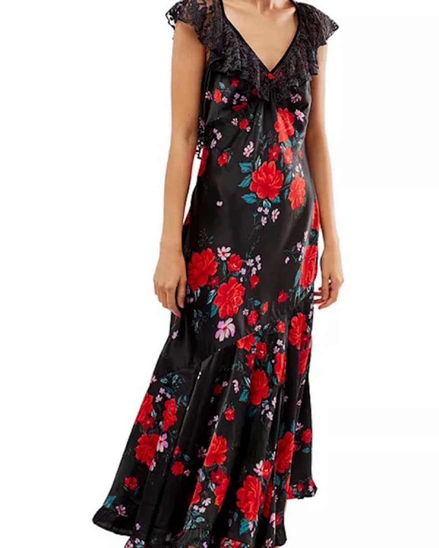 Black Free People Floral Dress - Image 4
