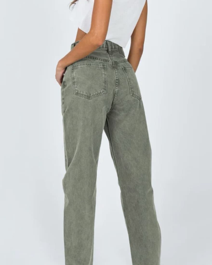 Green Asymmetric Straigt Leg Jean - Image 2
