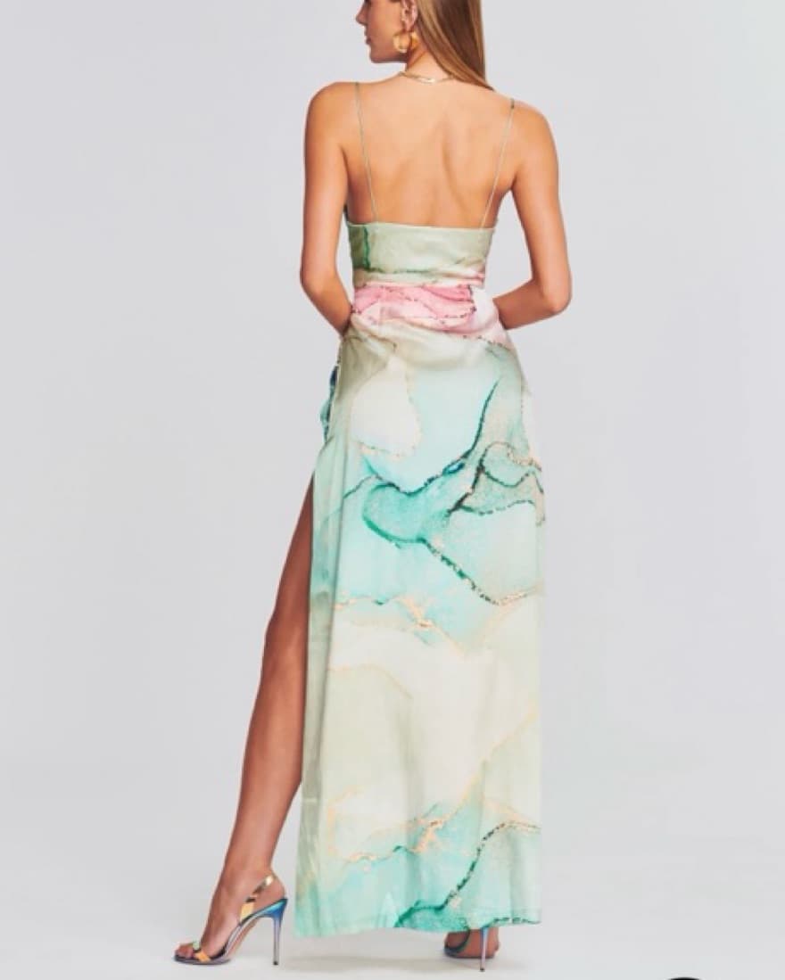 Retrofete Marlene Silk Dress Watercolor - Image 2