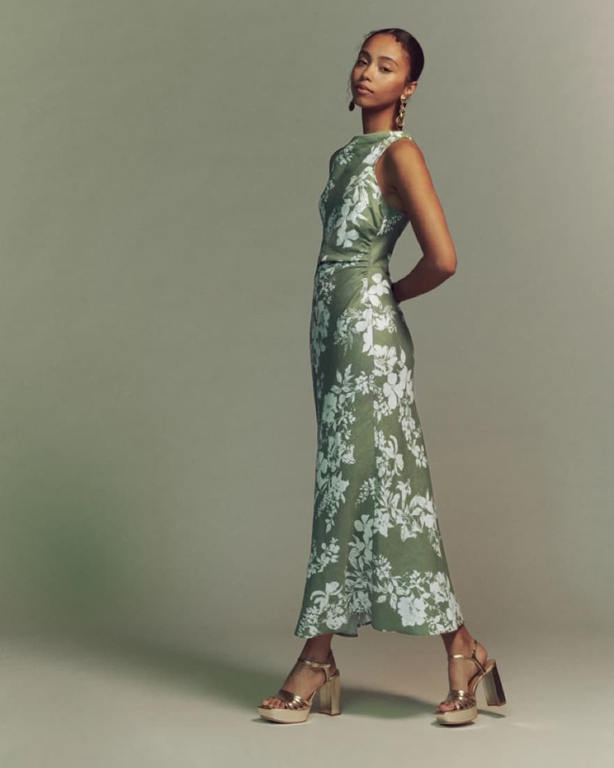 Reformation Casette Linen Floral Dress - Image 5