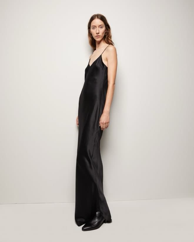 NILI LOTAN Navy Silk Maxi Dress - Image 3