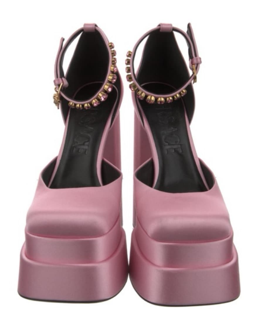 Versace Satin Crystal D'Orsay Pumps - Image 3