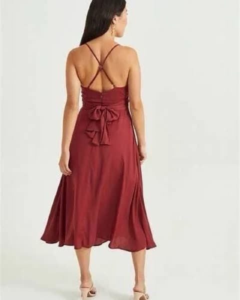 Burgundy Maxi/midi Dress - Image 2
