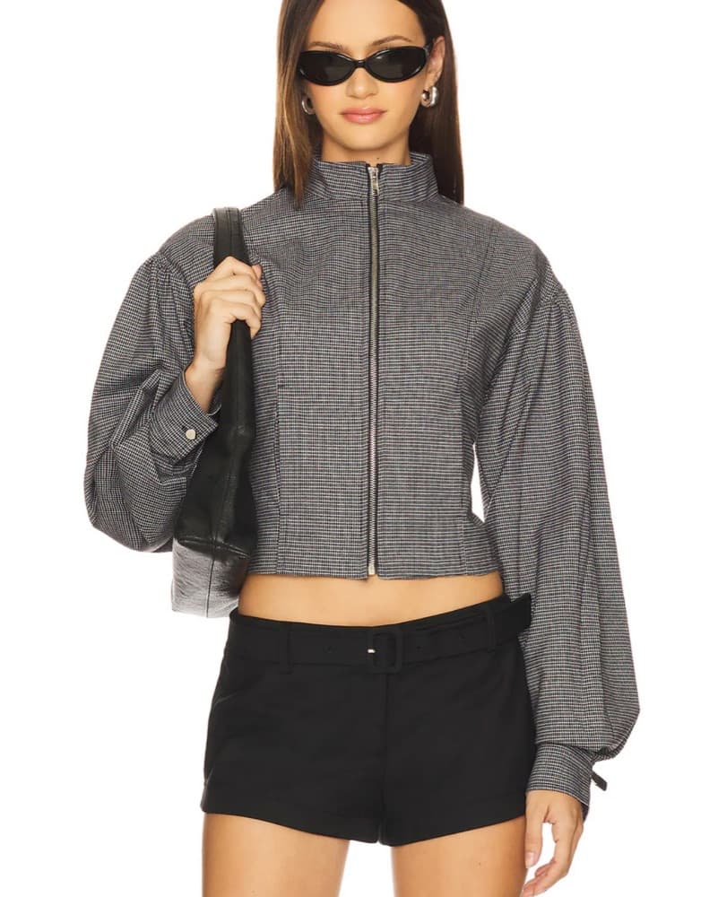 Checkered Crop Jacket - Image 3