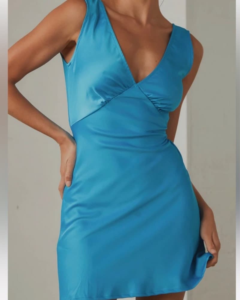 Blue Slip Dress - Image 1