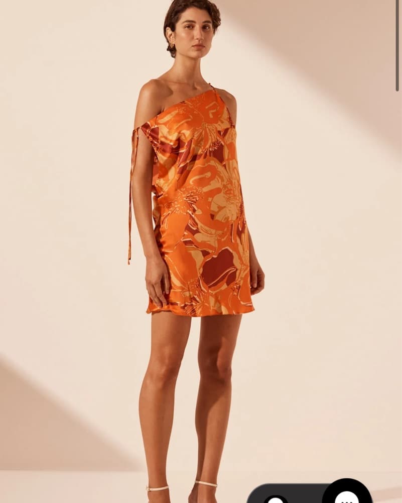 Shona Joy Silk Orange Mini Dress - Image 4