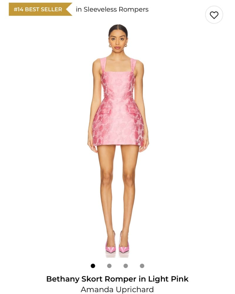 Amanda Uprichard Bethany Pink Skort Romp - Image 1