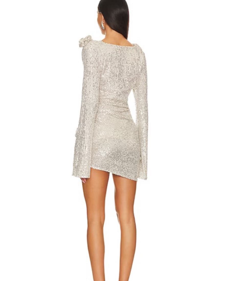 Tia Mini Dress Silver - Image 4