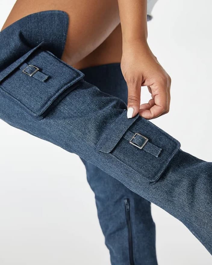 DENIM HIGH BOOTS - Image 4