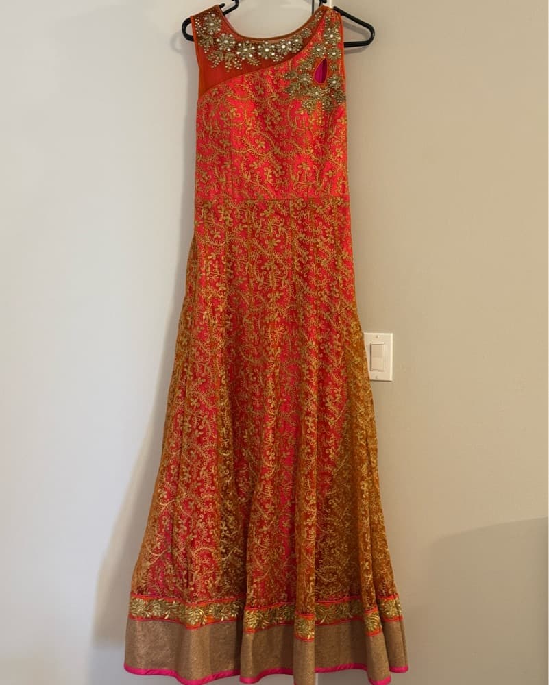 Bright Pink/Orange Indian Dress - Image 1